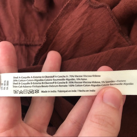 Free People One Adella Slip Mini Dress Mocha Lace Ruffle Strappy Boho Flowy S - Picture 8 of 8